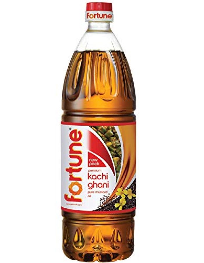 Fortune Kachi Ghani Pure Mustard Oil, 1L (Pet Bottle)