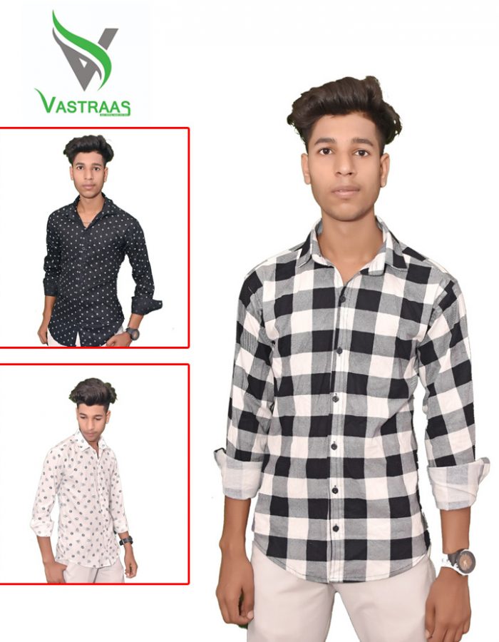 Vastraas Mens Slim Fit Checked Casual Shirt Combo