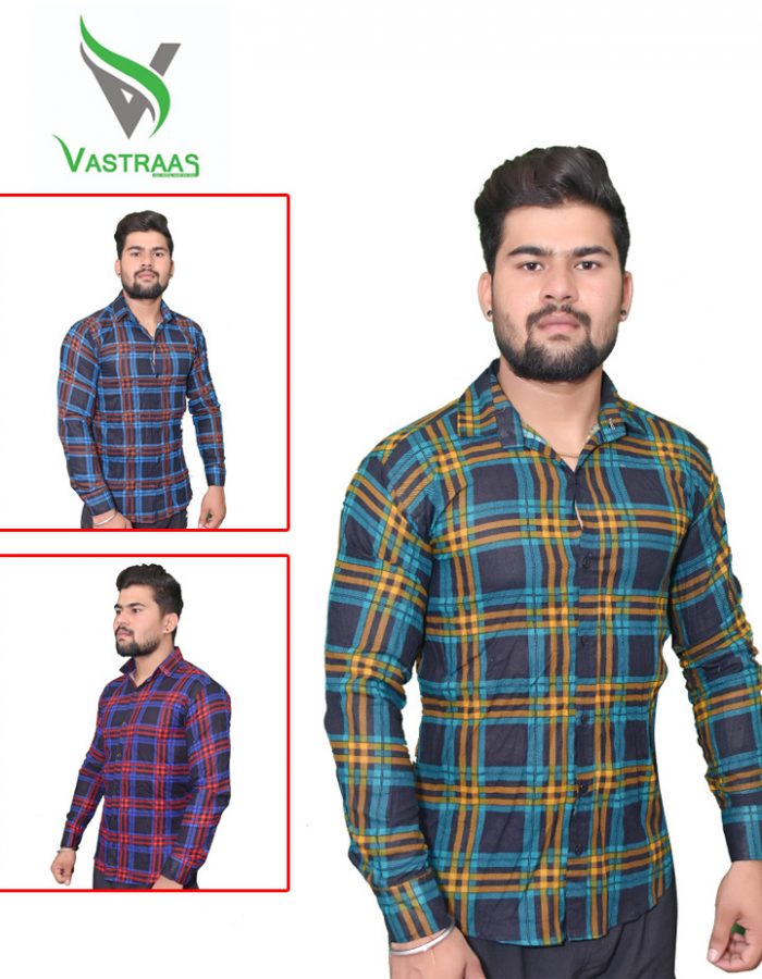 Vastraas Mens Slim Fit Checked Casual Shirt Combo Pack