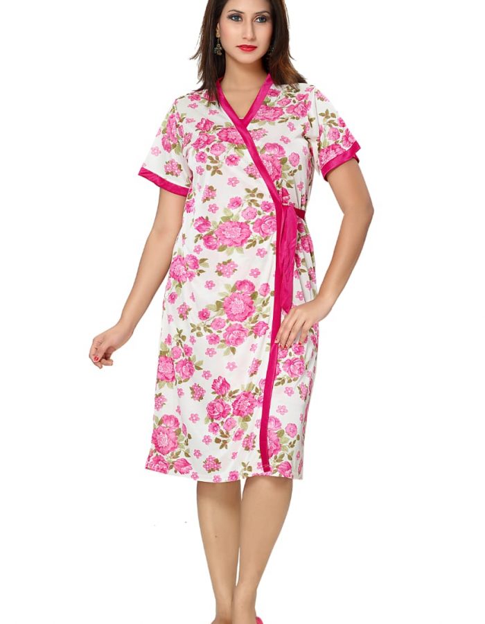 Women Baby pink Printed Night suit 3 pics