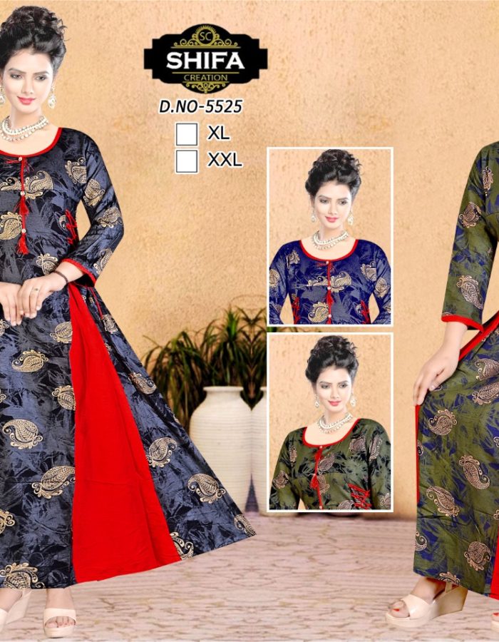 Vastraas Unique Women’s Cotton Printed Print Frock Kurti With Dori