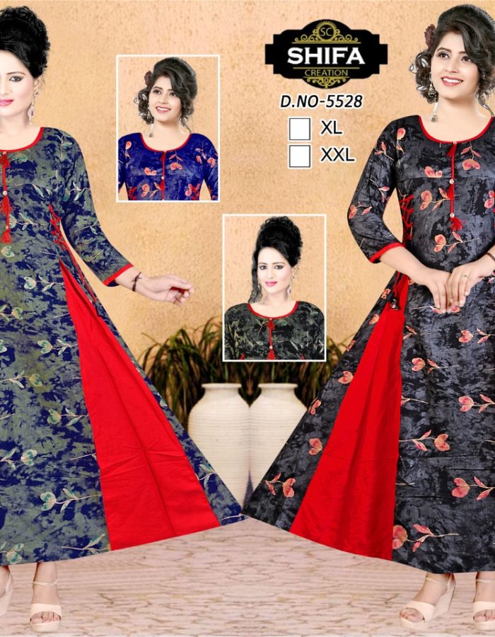 Vastraas Women’s Cotton Printed Print Frock Uniqe Kurti With Dori