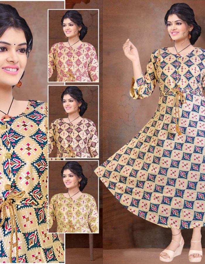 Vastraas Unique Women’s Cotton Printed Print Frock Kurti