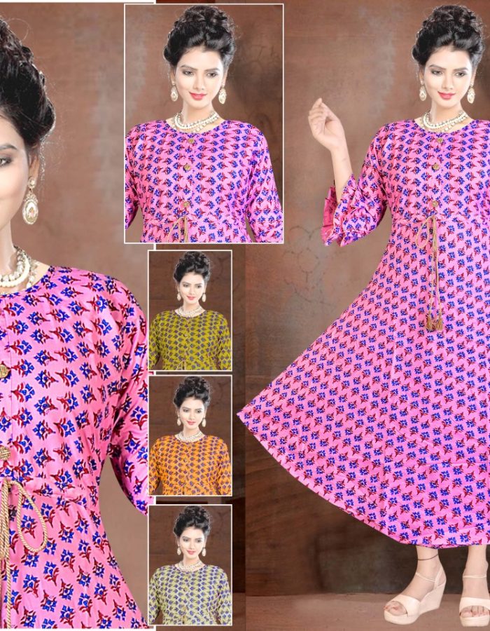 Vastraas Unique Women’s Cotton Printed Print Frock Kurti