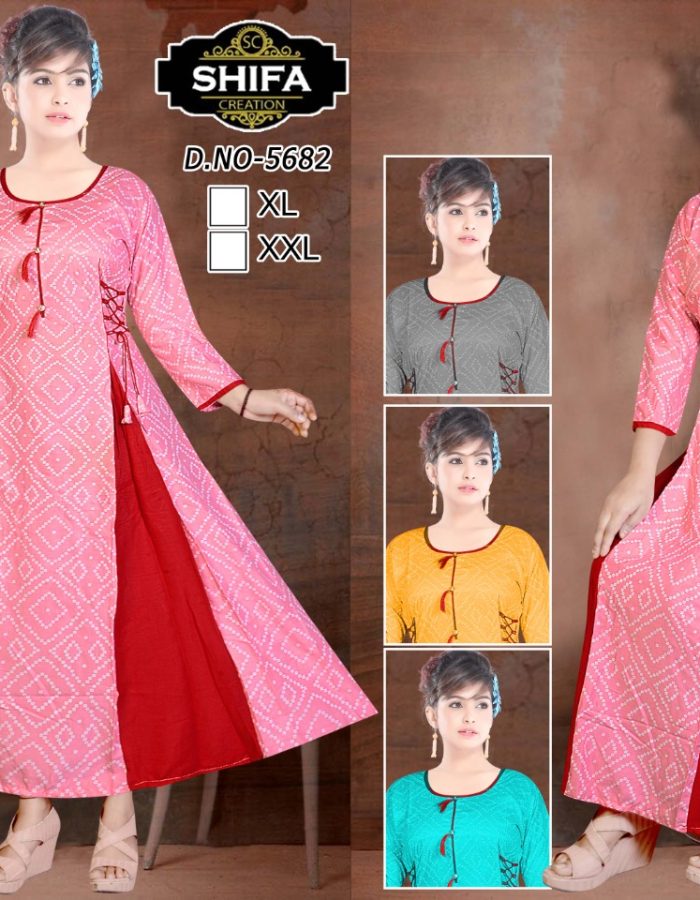 Vastraas Unique Women’s Cotton Printed Print Frock Kurti