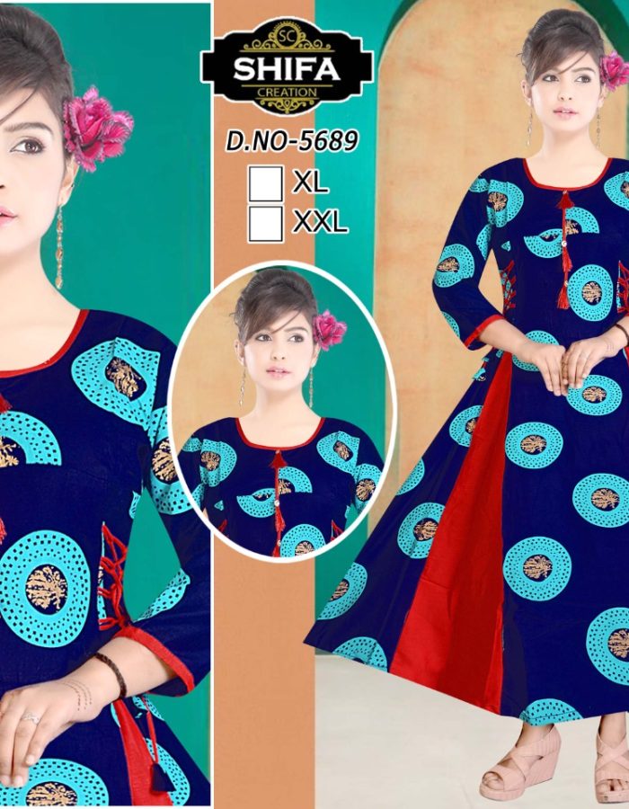 Vastraas Unique Women’s Cotton Printed Print Frock Kurti