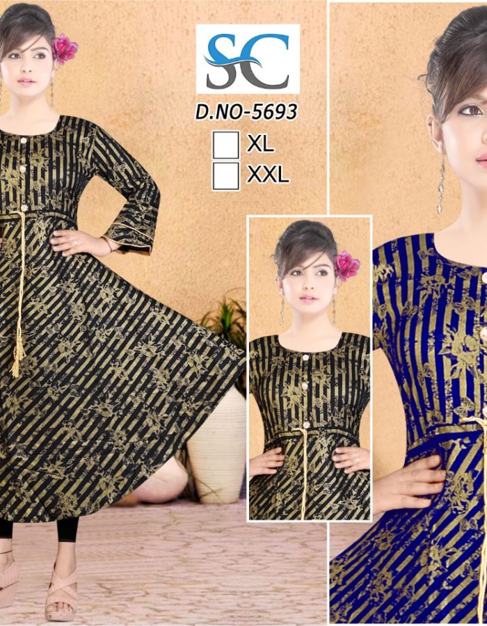 Vastraas Women’s Cotton Printed Print Frock Kurti