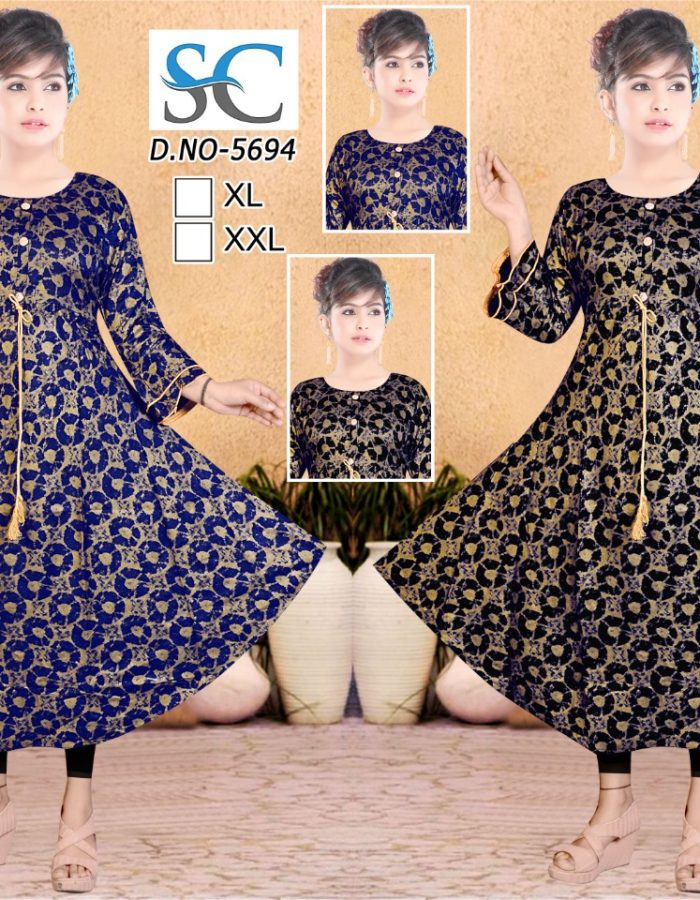 Vastraas Women’s Cotton Printed Print Frock Kurti