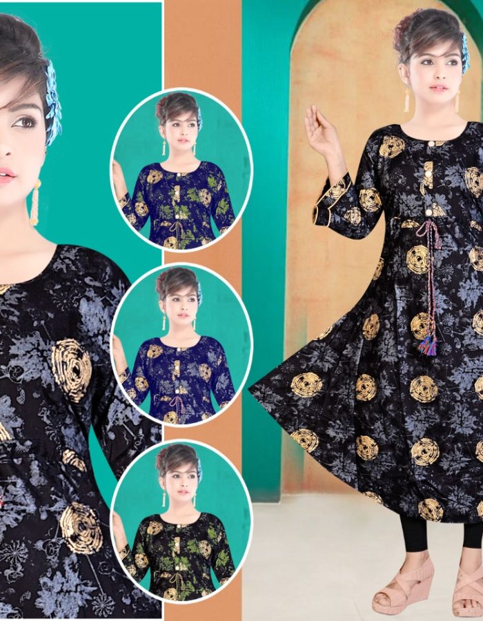 Vastraas Women’s Cotton Printed Print Frock Kurti