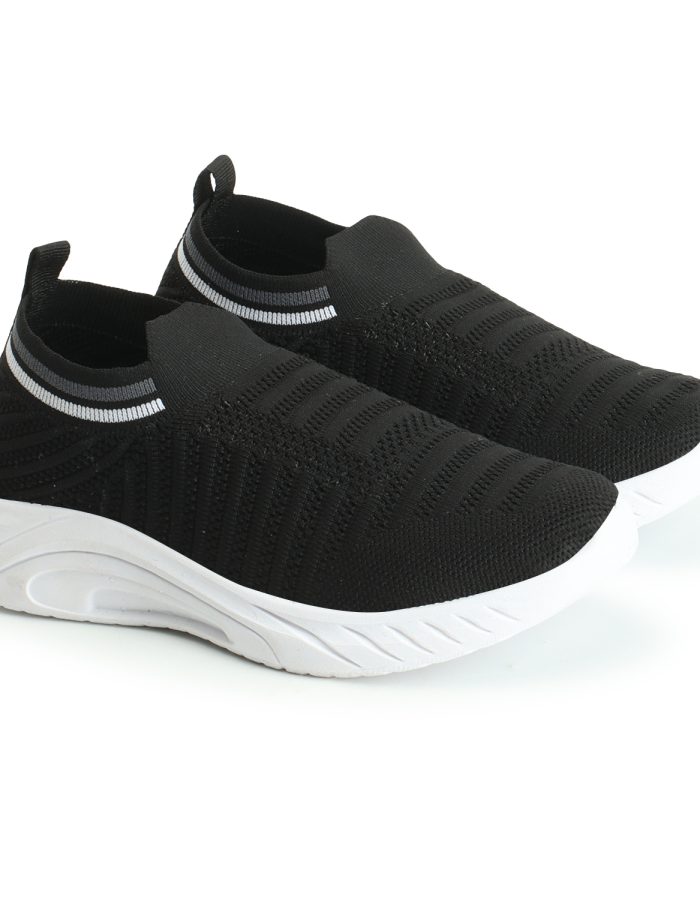LIBERO BOYS SPORTS SHOES (UPPER-FLYKNIT/ SOLE-PVC) SIZE(11X5) COLOUR_ AGE-BLACK 5 TO 12 YEARS