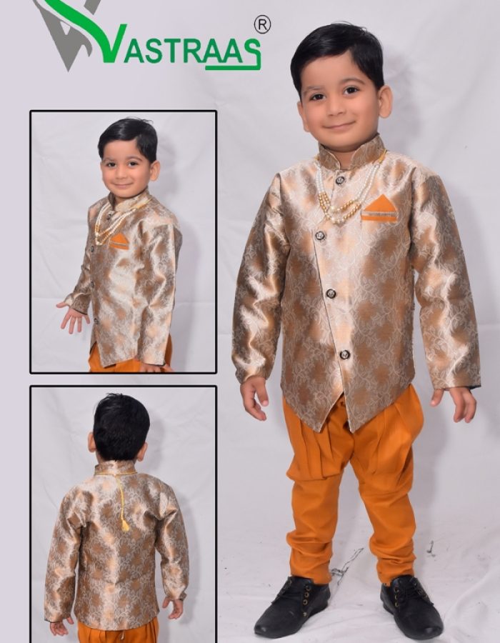Vastraas kids Ethnic Wear 3 Piece Suit Dress for 1 to 5 Years Boys Clothing Shirt Pant Set Multicolor