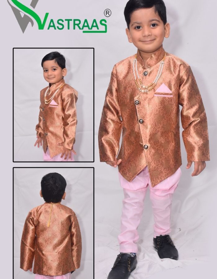 Vastraas kids Ethnic Wear 3 Piece Suit Dress for 1 to 5 Years Boys Clothing Shirt Pant Set Multicolor