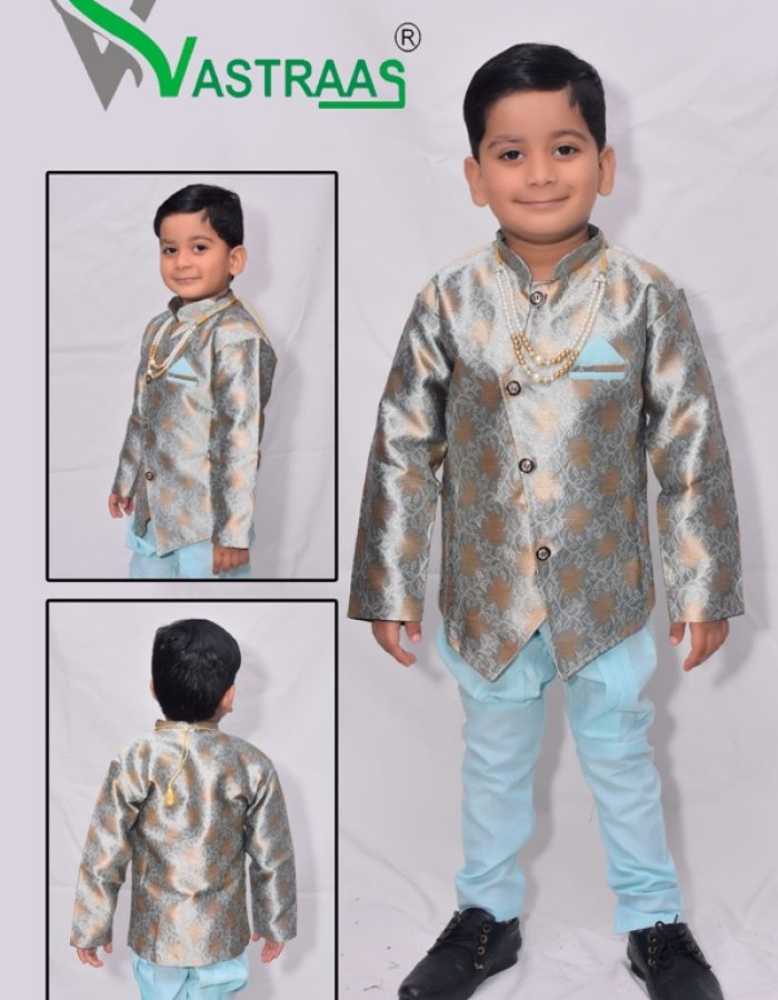 Vastraas kids Ethnic Wear 3 Piece Suit Dress for 1 to 5 Years Boys Clothing Shirt Pant Set Multicolor