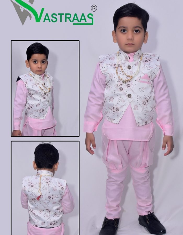 Vastraas Kids 3 Piece Ethnic Wear Baba Suit Set Boys