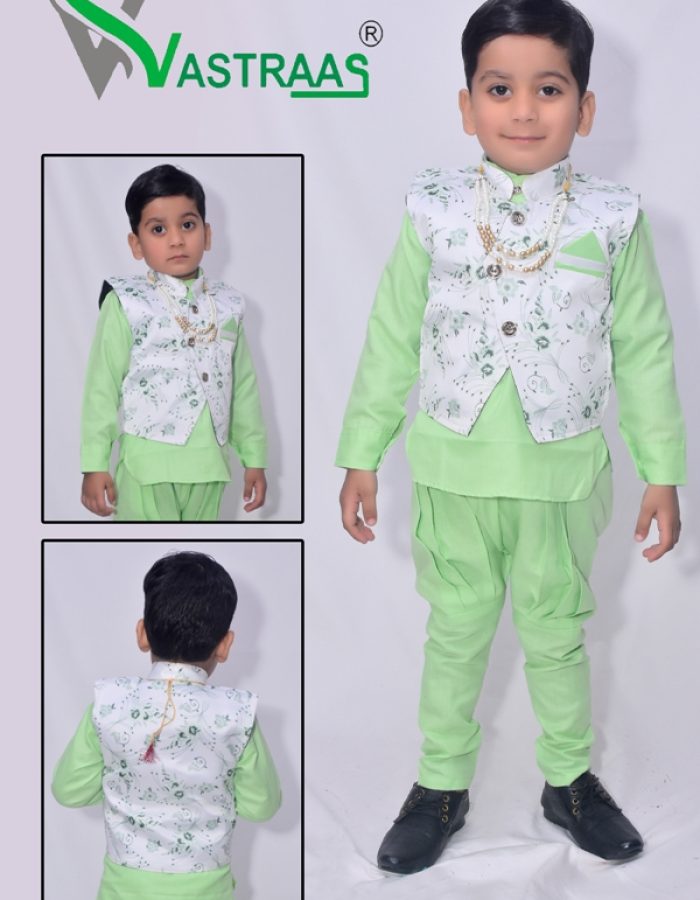 Vastraas Kids 3 Piece Ethnic Wear Baba Suit Set Boys
