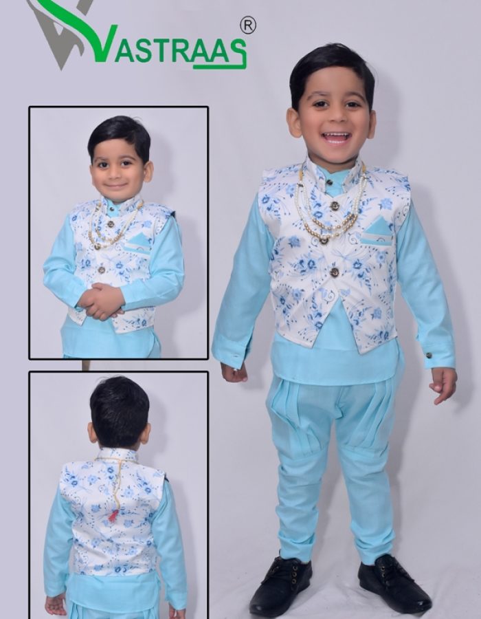 Vastraas Kids 3 Piece Ethnic Wear Baba Suit Set Boys (Multisize)