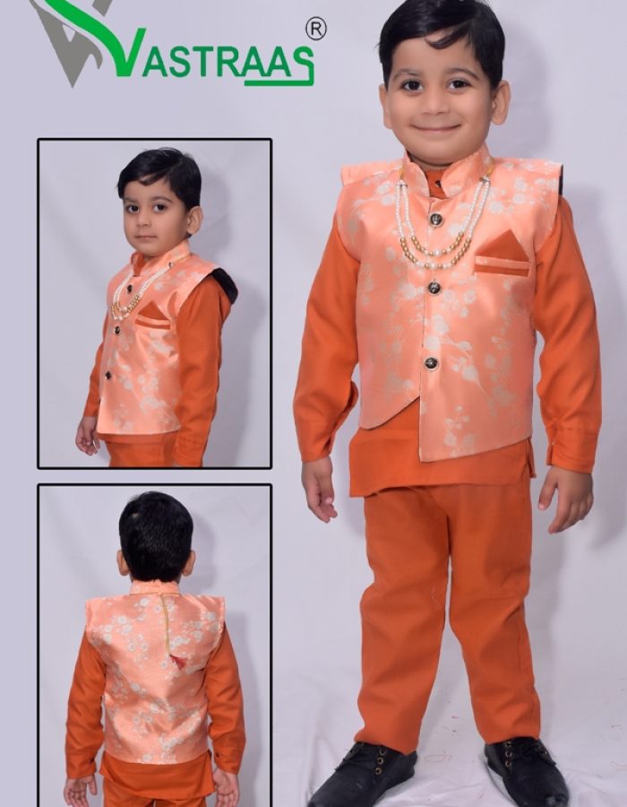 Vastraas Stylish Kids 3 Piece Ethnic Wear Baba Suit Set Boys (Multi size)