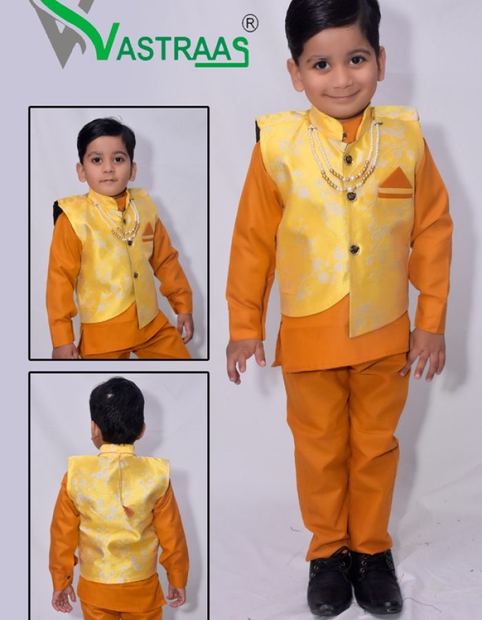 Vastraas Stylish Kids 3 Piece Ethnic Wear Baba Suit Set Boys