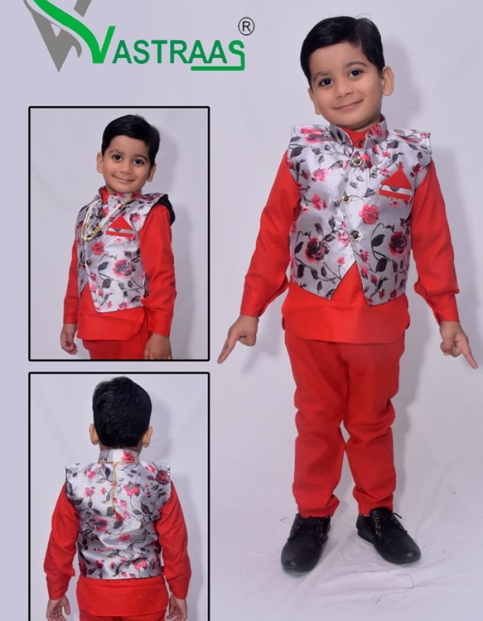 Vastraas Stylish Kids 3 Piece Ethnic Wear Baba Suit Set Boys