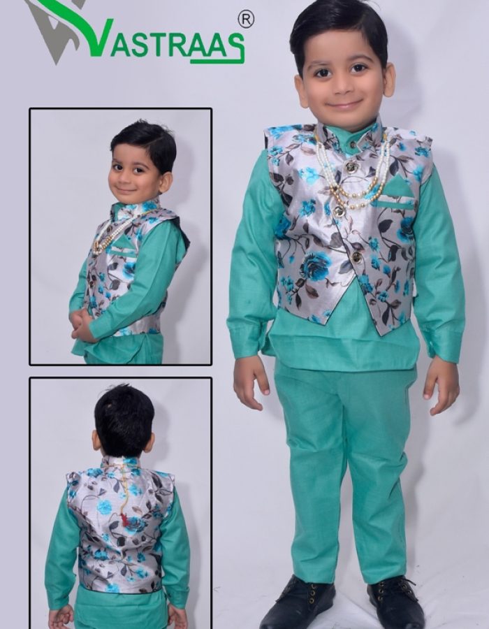 Vastraas Stylish Kids 3 Piece Ethnic Wear Baba Suit Set Boys
