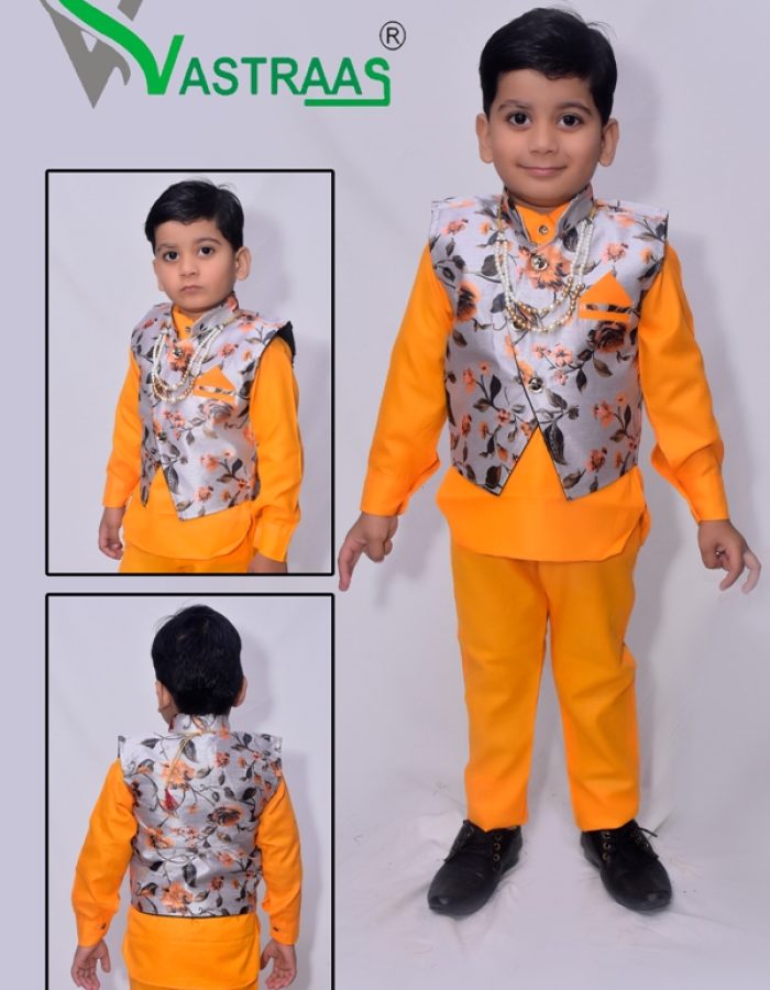 Vastraas Stylish Kids 3 Piece Ethnic Wear Baba Suit Set Boys
