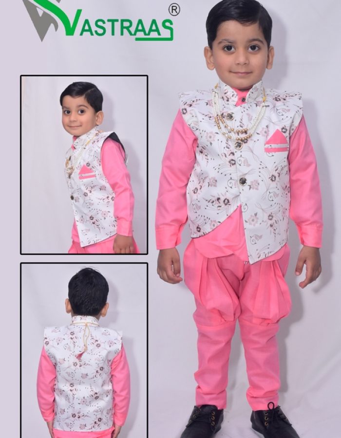Vastraas Kids 3 Piece Ethnic Wear Baba Suit Set Boys