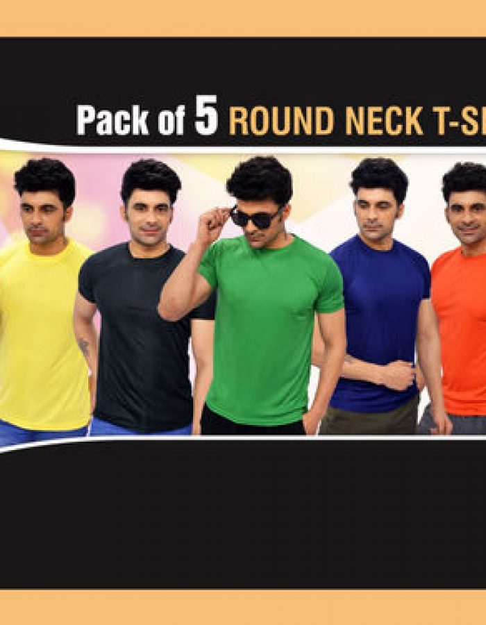 Vastraas Combo Pack of 5 Round Neck T-shirts Combo