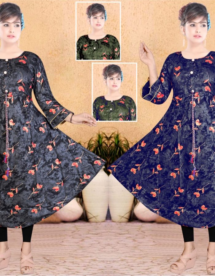 Vastraas Women’s Cotton Printed Print Frock Kurti