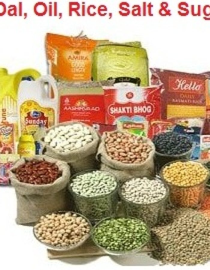 Vastraas Grocery Family Pack Rice, sugar, oil, Pulse, chhole, salt, tea, spices, gram flour, snacks, biscuits चावल ,चीनी,तेल ,दाल ,छोले,नमक,चाय,मसाले,बेसन,नमकीन,बिस्कुट
